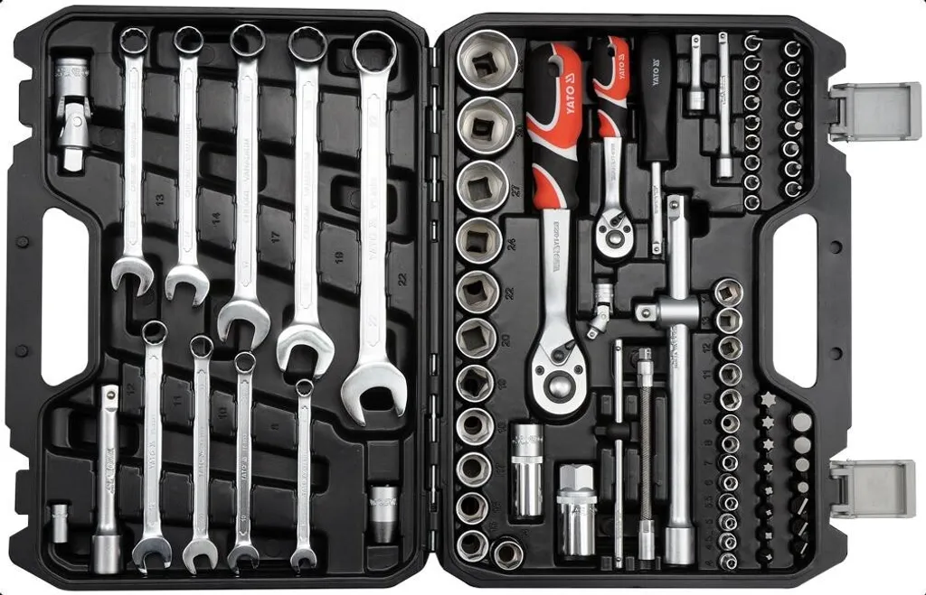 Coffret de serrage Yato 82EL avec cliquets 72 dents et douilles Chrome-V