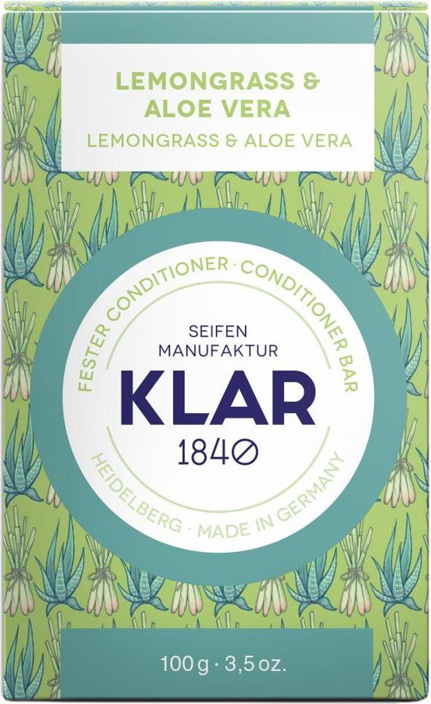 Klar Seifen fester Conditioner Lemongrass&Aloe Vera 100g (für fettiges Haar)
