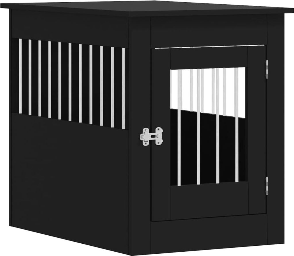 vidaXL Klatka dla psa w stylu meblowym czarna 55x80x68 cm Zdjęcie produktu 