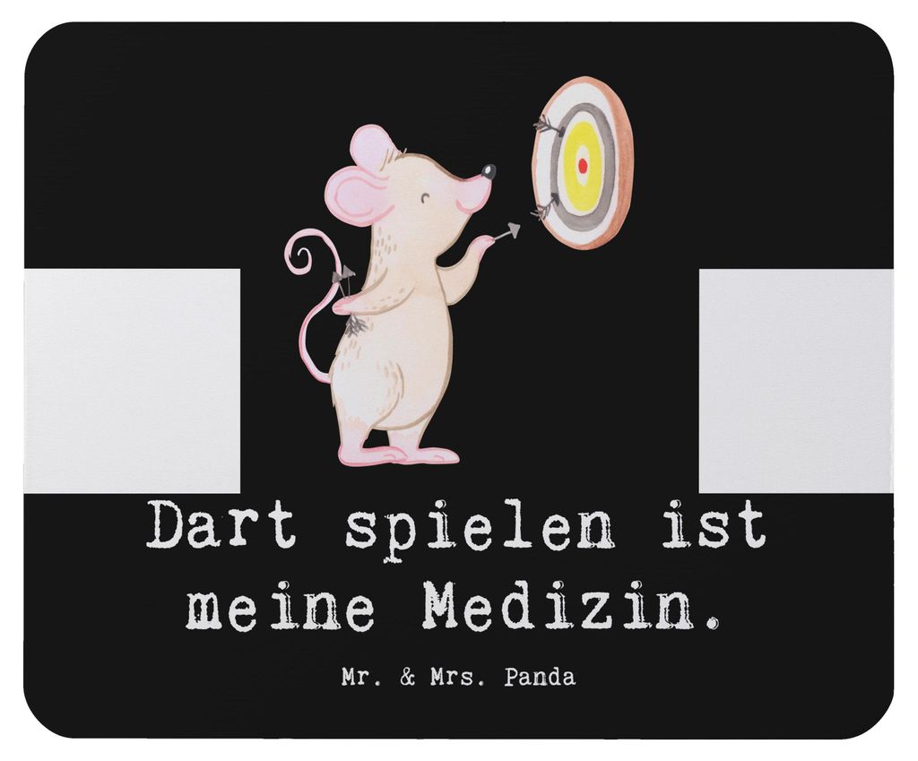 Mr. & Mrs. Panda Mousepad Maus Dart spielen - Schwarz - Geschenk, Turnier, Mouse Pad, Mauspad, laptop, Darts, Darten, pc