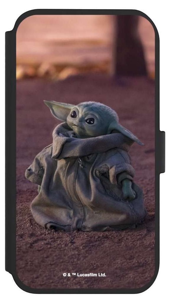 NIVOCASE Klapphülle für Apple iPhone 11 Handyhülle aus Kunst Leder NIVOflip schwarz Star Wars Baby Yoda The Child