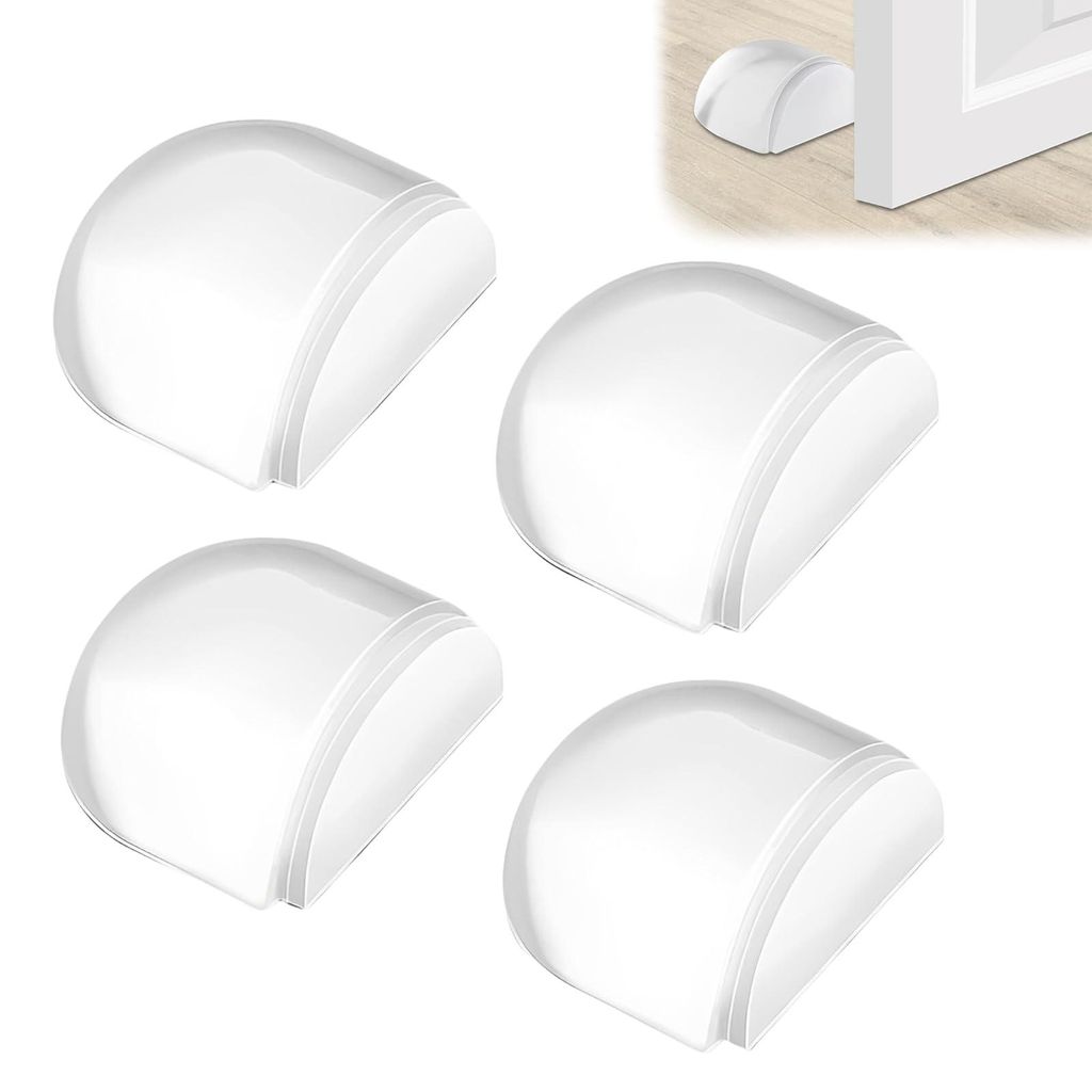 Set mit 4 selbstklebenden Türstoppern für den Boden, transparente selbstklebende Türstopper, Bodenpuffer, geeignet für alle Hartböden zum Schu...
