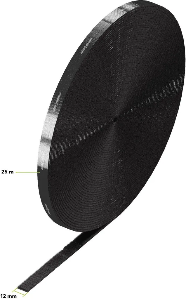 AlzaPower VelcroStrap+ Roll 25m noir ruban auto-agrippant découpable - 2
