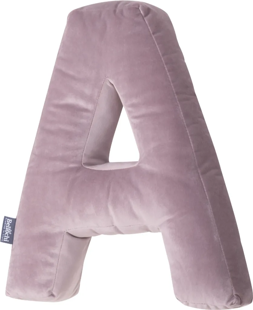 Coussin lettre A rose Bellochi 42 cm - Oreiller déco chambre d'enfant