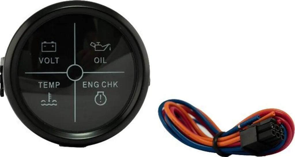 Afficheur d'alarme Hollex 4-en-1 noir Ø59mm pour tableau de bord