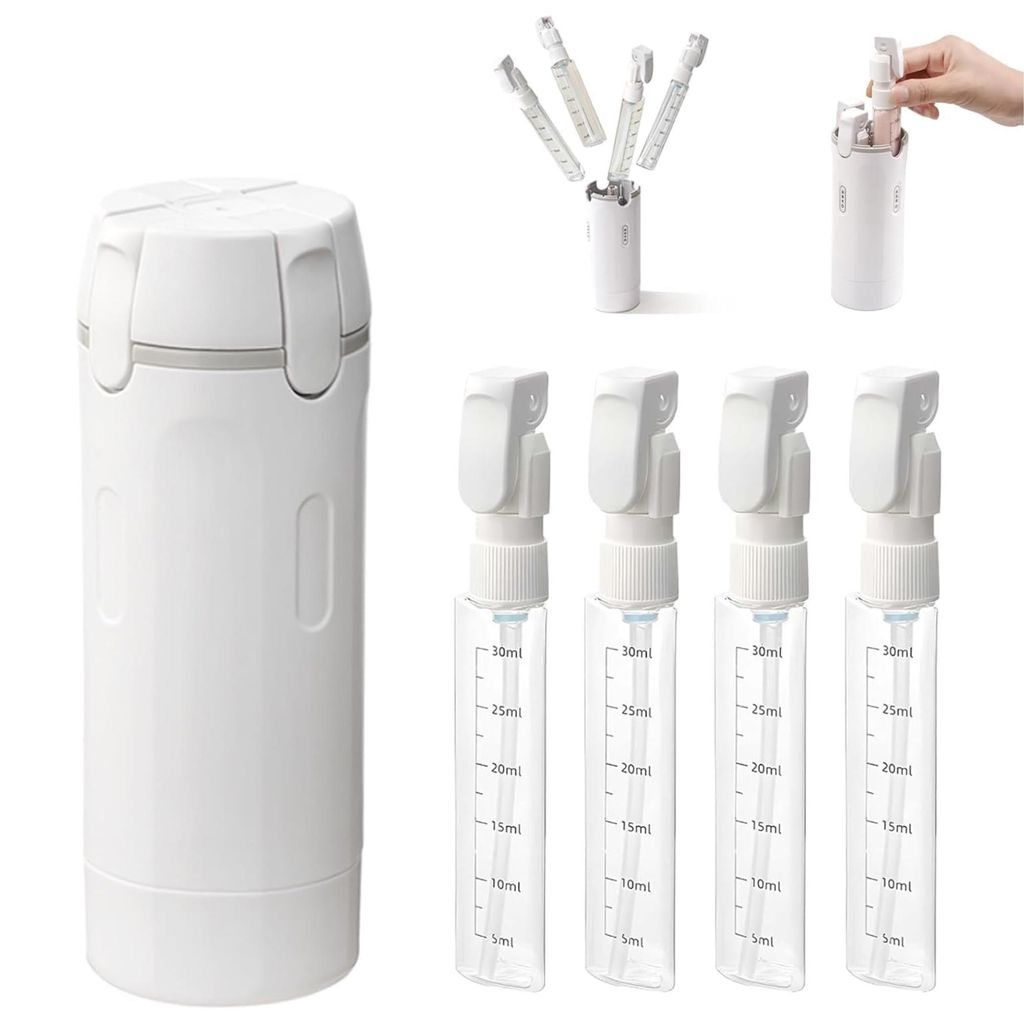 Kompaktes 4in1 Reisespender Set, Nachfüllbare Handgepäck Produktbild 