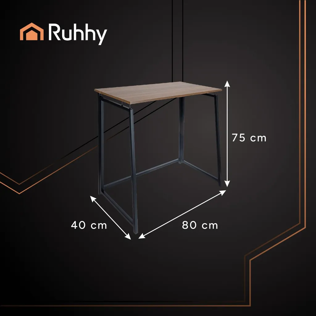 Table Informatique 80 cm Style Industriel - Petit Bureau Home Office - 2