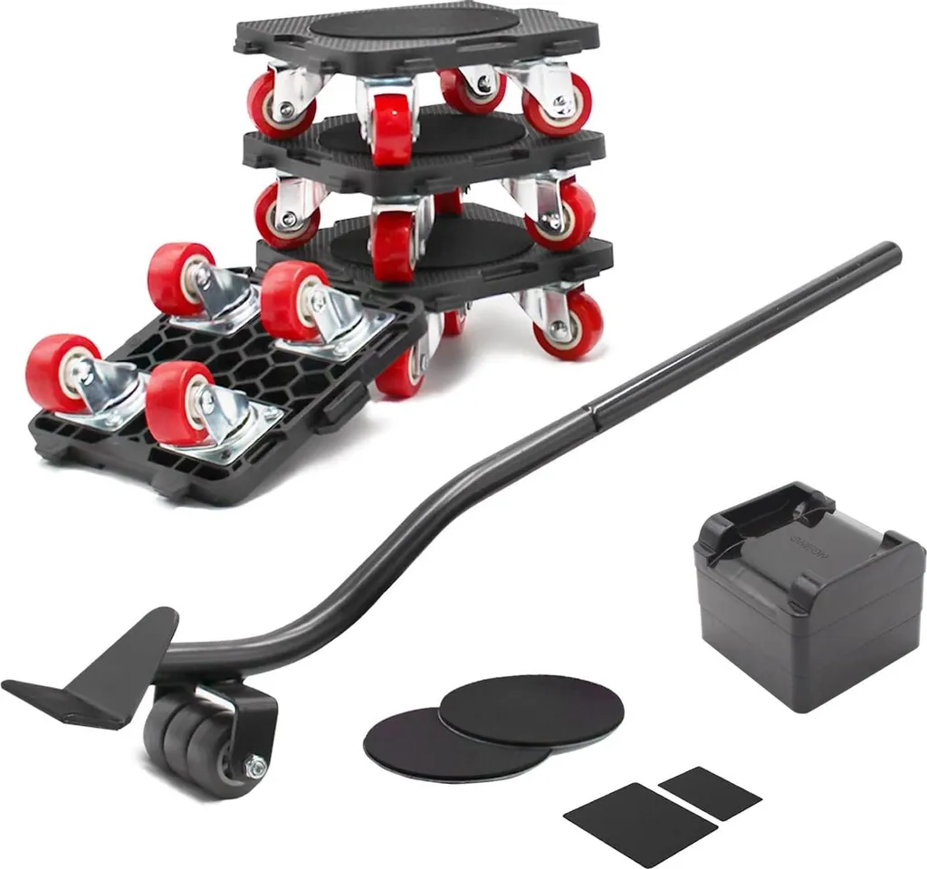 Roulettes de transport 360° avec levier de levage pour meubles 300 kg