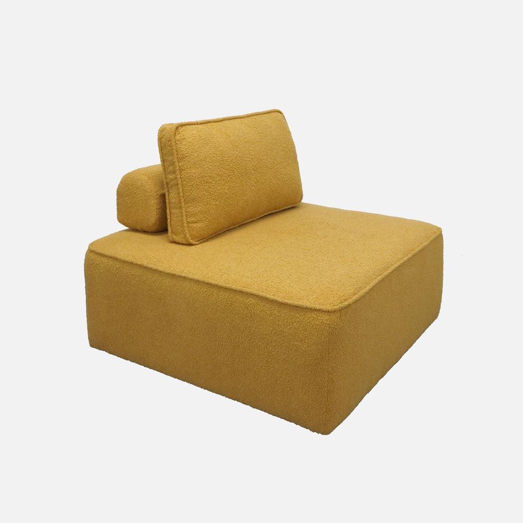 sweeek - Sessel Einsitzer für modulares Bouclé-Sofa - Senfgelb