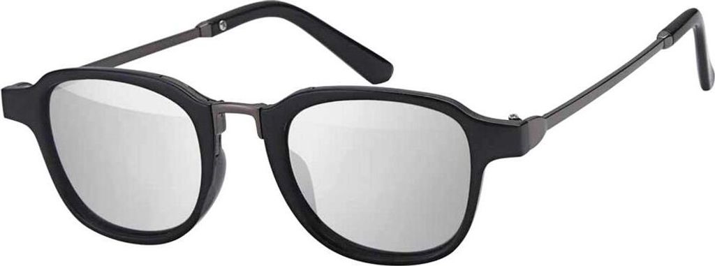 Gil Sonnen Brille Designer Piloten Herren Sonnenbrille mit Kunstoffrahmen 30417 Silber Schwarz