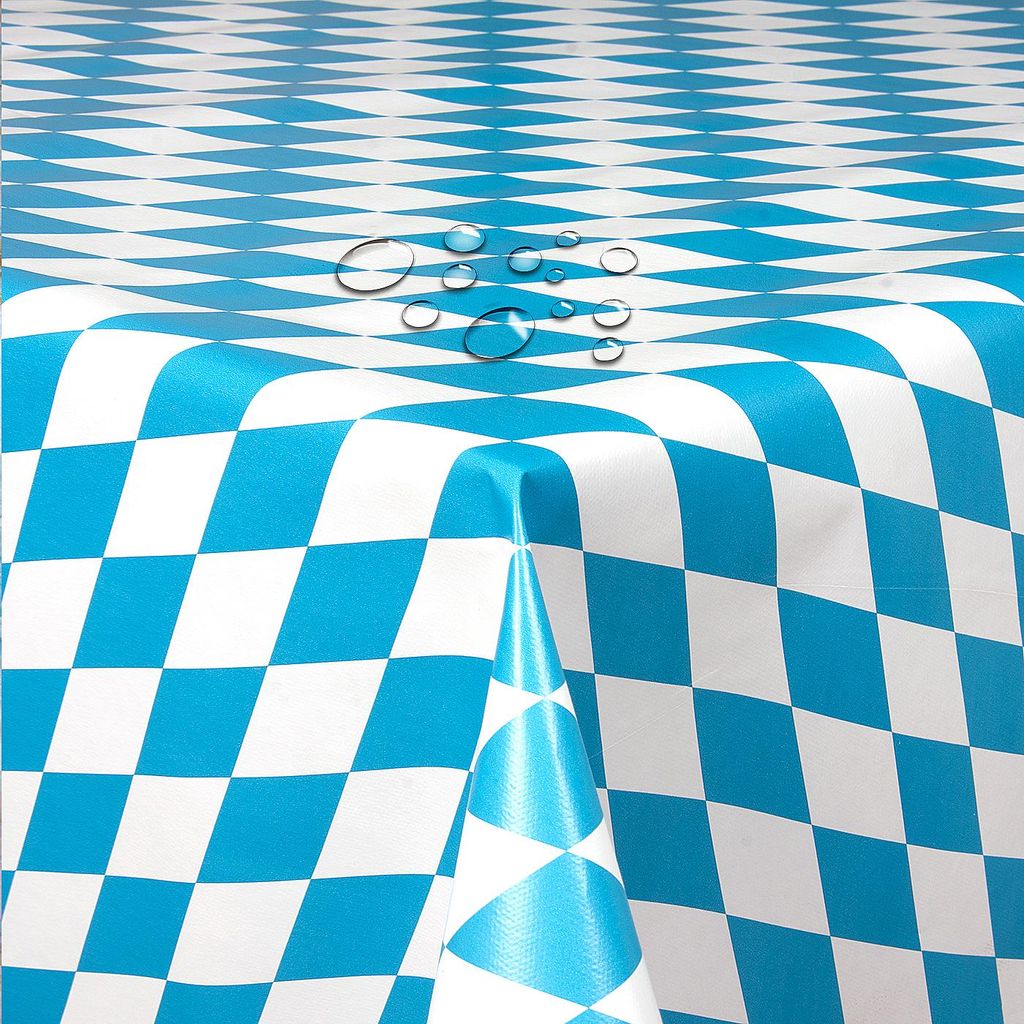 Partytischdecke Lackfolie Farbe wählbar Bayerische Raute Eckig 100 x 250 cm abwaschbare Tischdecke