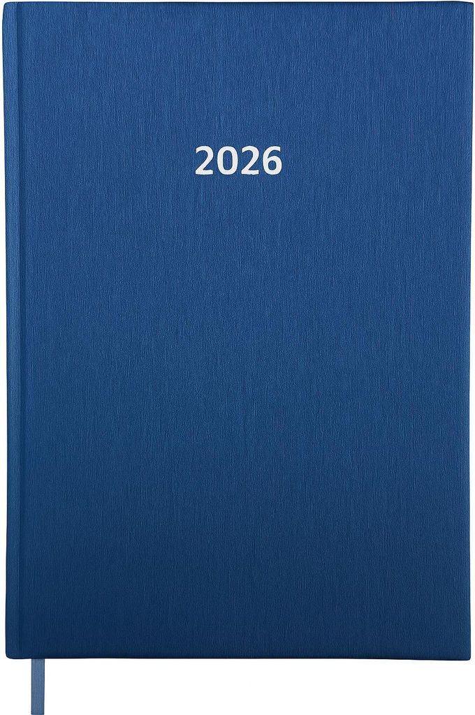 2027 ADINA Buchkalender A4 blau-metallic 1 Tag auf 1 Seite Produktbild 