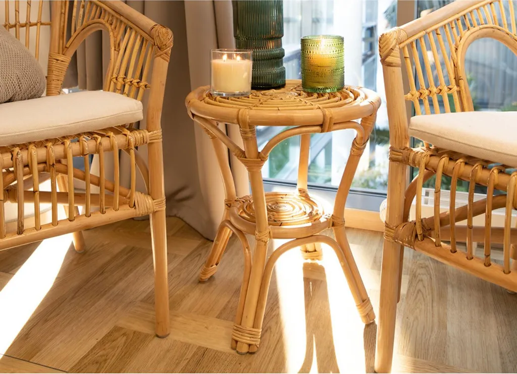 Table basse gain de place en rotin DION - Solution déco petit appartement - 3