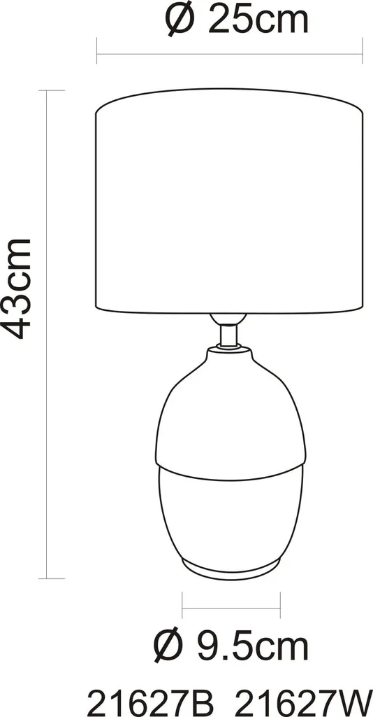 Globo Lighting Lampe de Table Céramique Noir E14 Chic - Design 25cm - 3