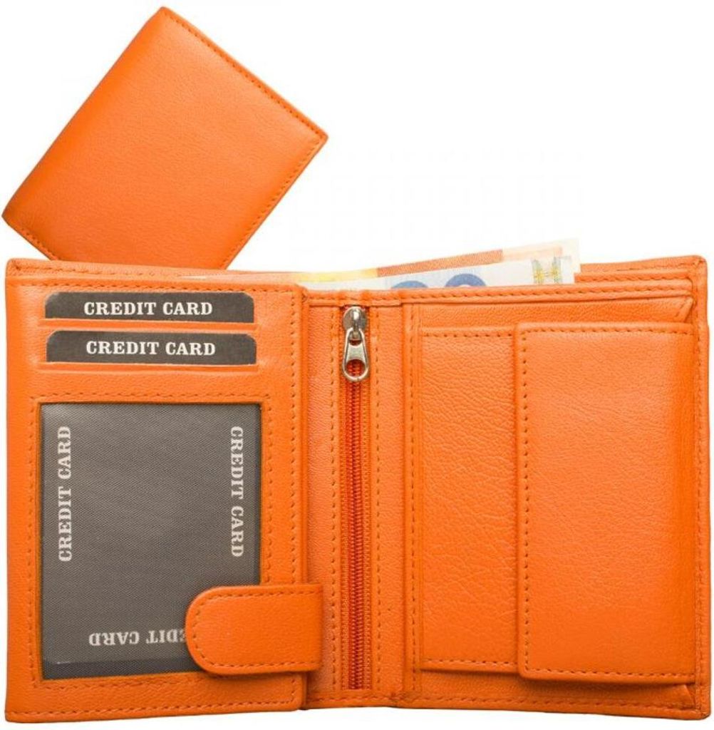Geldbörse Nappa-Leder Kombibörse Orange