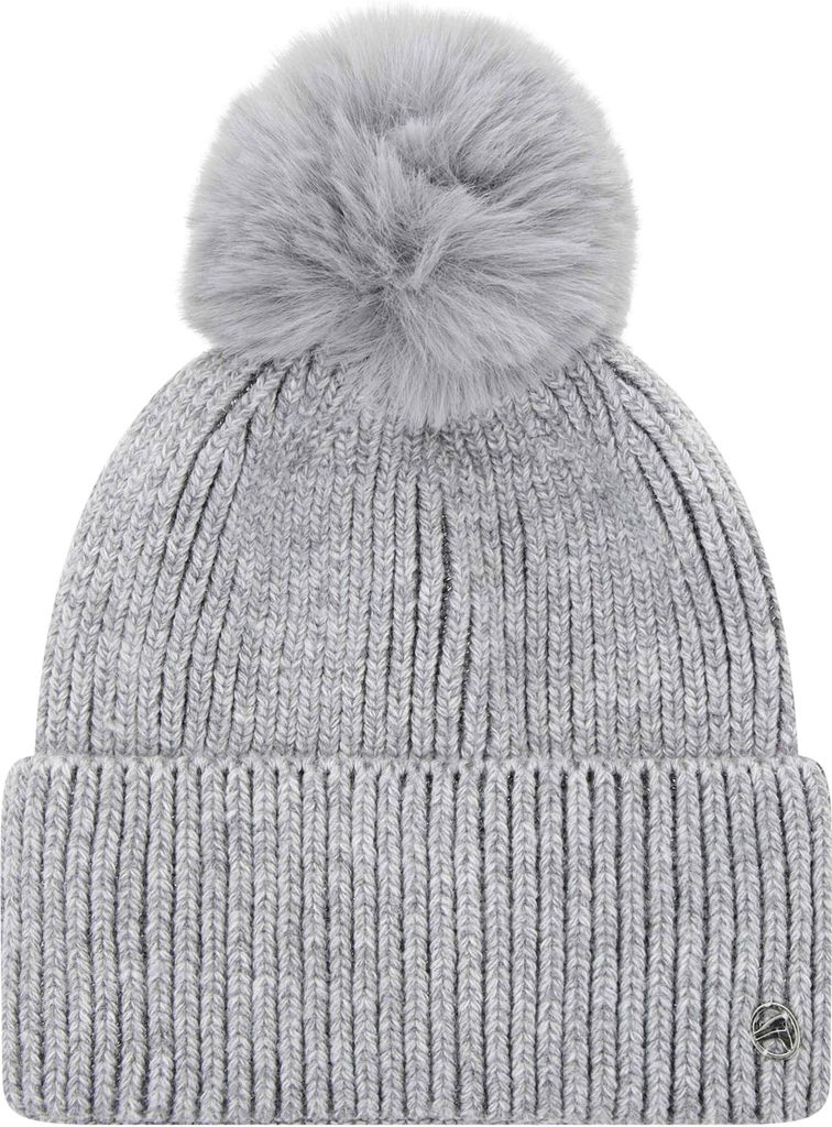 Euro-Star Damen Mütze Beanie ESLucilla grey melange mit Silberfäden, Größe:Einheitsgröße