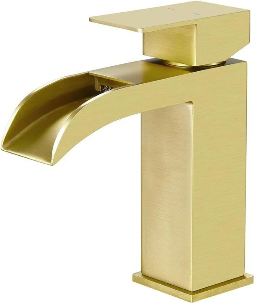 Robinet cascade pour vasque de salle de bain en inox avec vidage pop-up