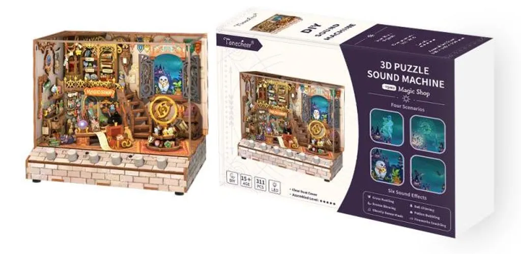 Puzzle 3D Tonecheer Magic Shop Machine à sons - Maquette bois 311 pièces - 10