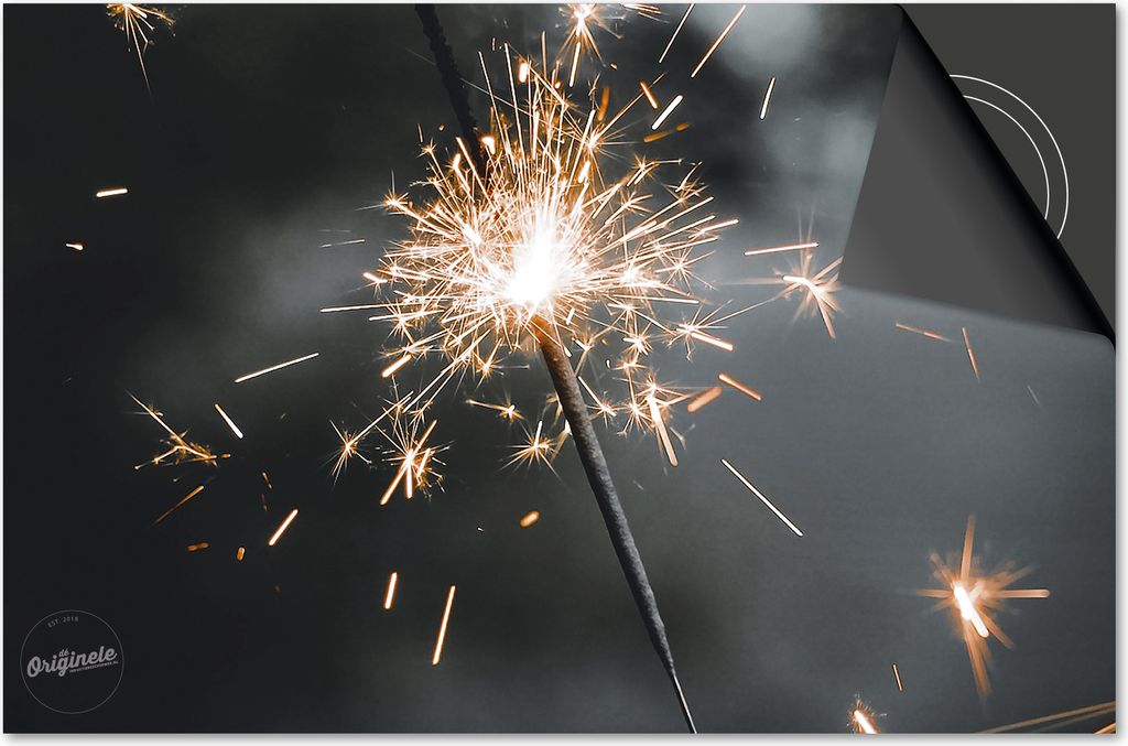 Induktionsschutz 78x52 - abdeckplatte Induktion matt- Dietrix Kochfeldschutz- DELUXE - Weihnacht- Star-Feuerwerk