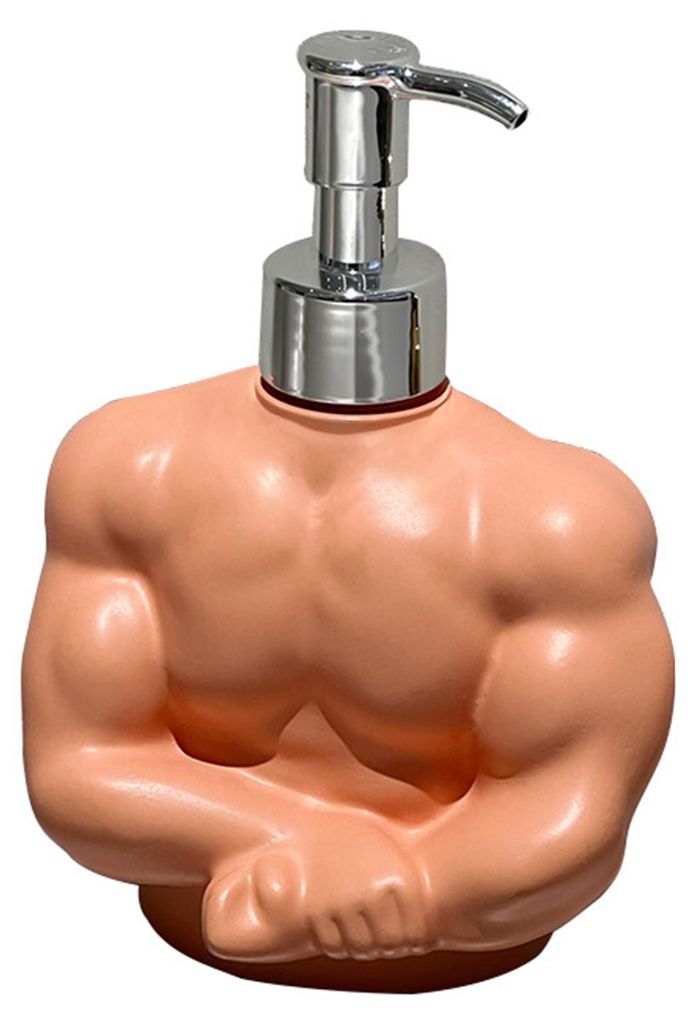 1/2 Stück Seifenspender im Muskelmann-Design mit präziser Pumpensteuerung und auslaufsicherem Design – ideal für Duschgel und Badezimmerdekora...