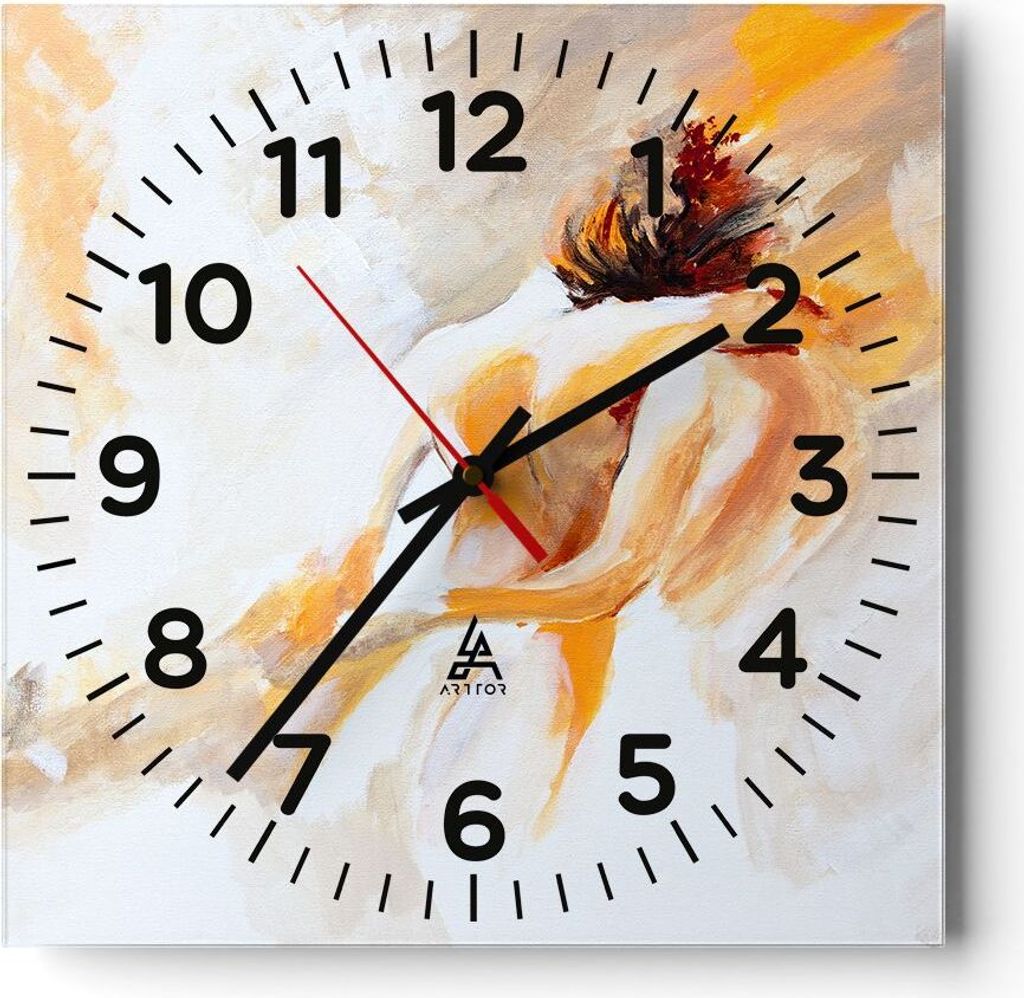 Wanduhr - Quadrat - Glasuhr - Persönlichkeit Freundschaft Liebe Ehe - 40x40cm - Schleichendes Uhrwerk - Lautlos - zum Aufhängen bereit - Dekorati...