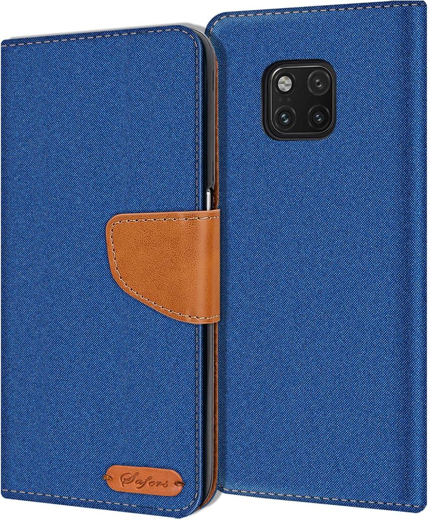 Handy Hülle Huawei Mate 20 Pro Tasche Wallet Flip Case Schutz Hülle Stoff Cover