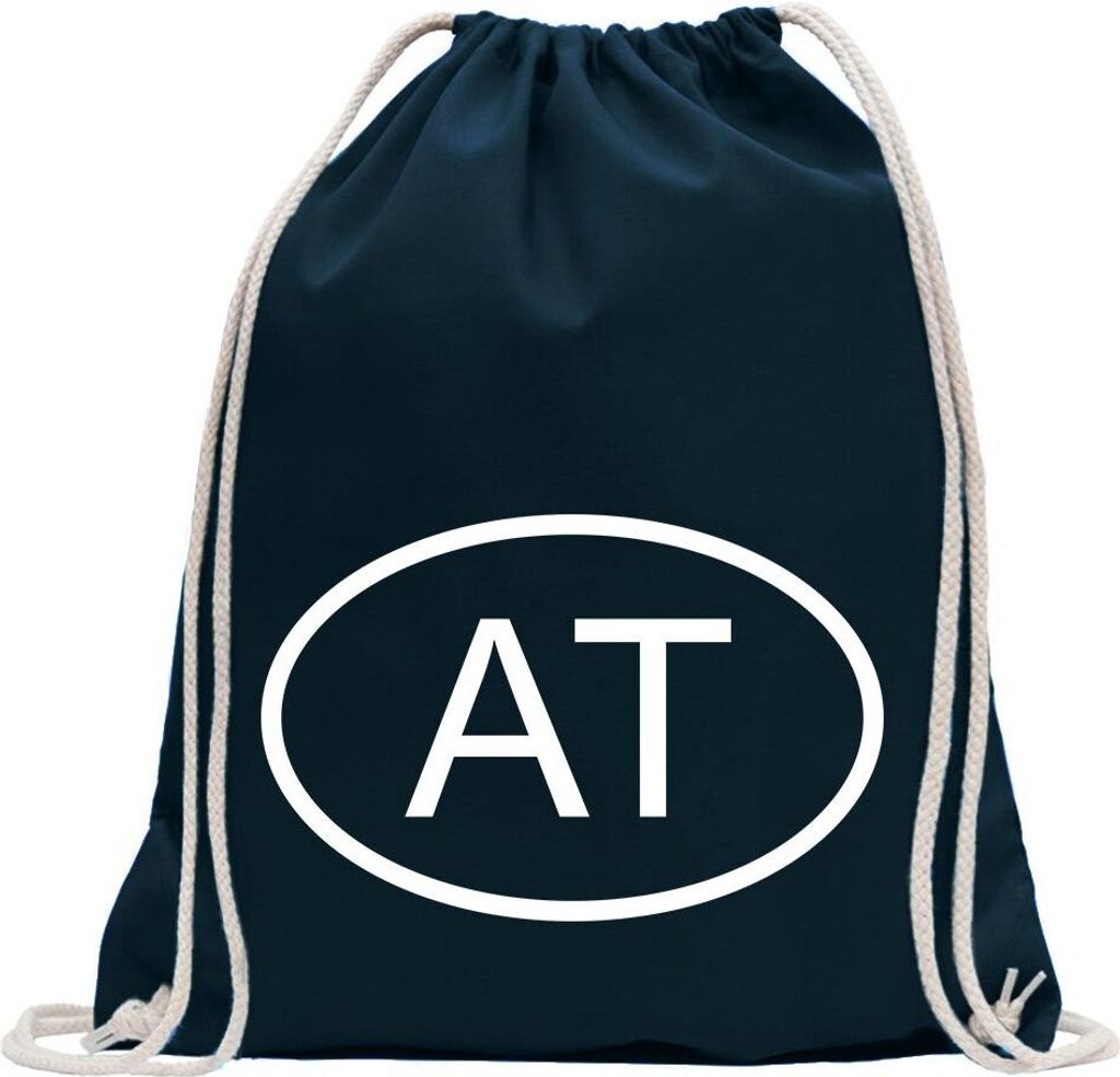 Kiwistar - Turnbeutel - dunkelblau - Österreich AT - Fun Rucksack Sport Beutel Gymsack Baumwolle mit Ziehgurt