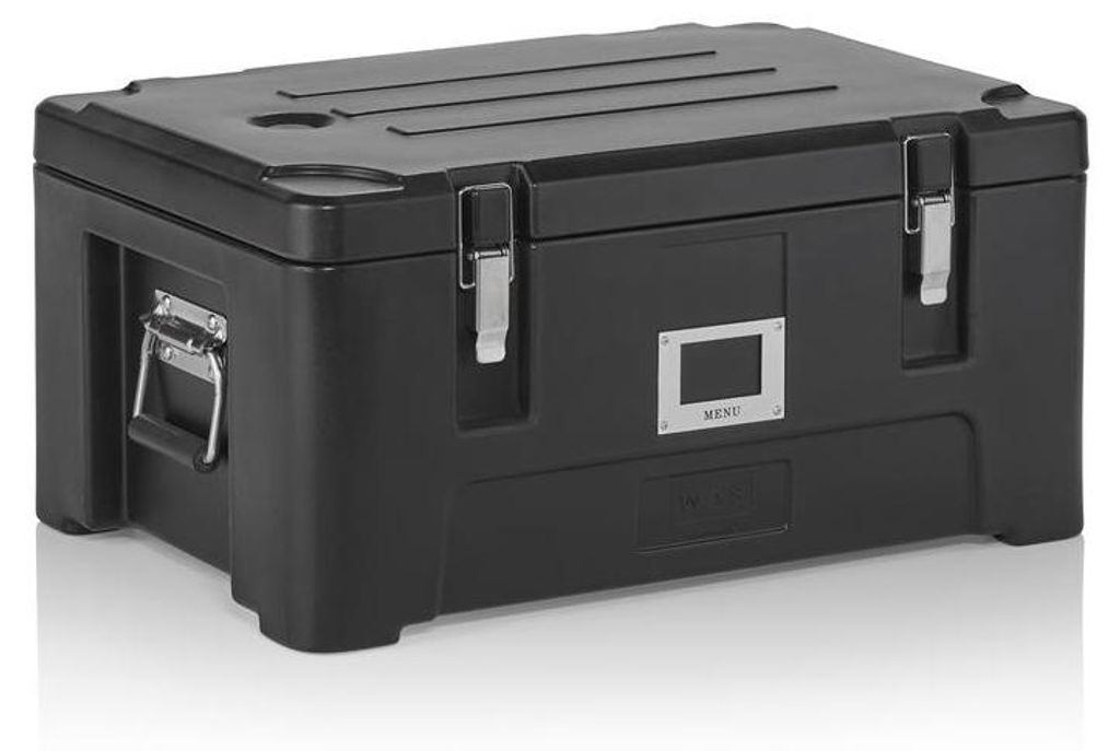 2x GN Thermotransportbehälter 1/1, 63 x 43 x 31 cm, schwarz, Polyethylen, Polyurethan