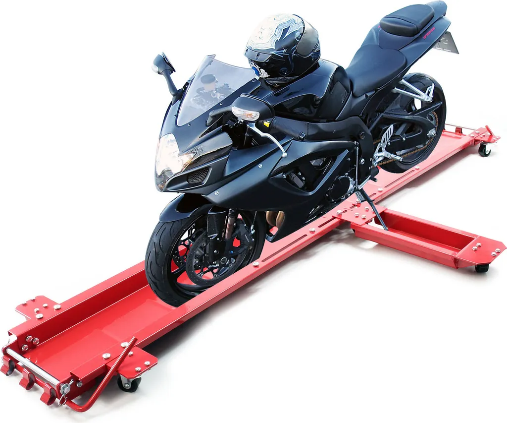 Pedana Manovra Moto Professionale 570kg - Carrello Acciaio Rinforzato - 4
