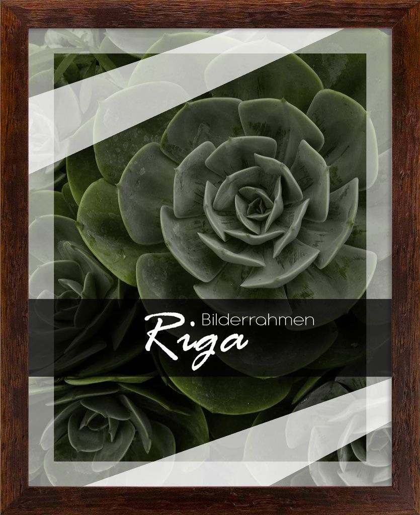 Bilderrahmen Riga - 42x59,4 cm (DIN A2), Dunkelbraun Verwittert Nachbildung, 1 mm Kunstglas entspiegelt