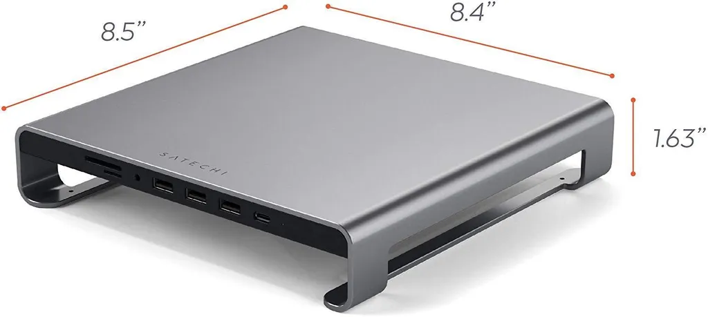 Support de moniteur avec Hub Type C Satechi Réhausseur Écran iMac Gris - 12