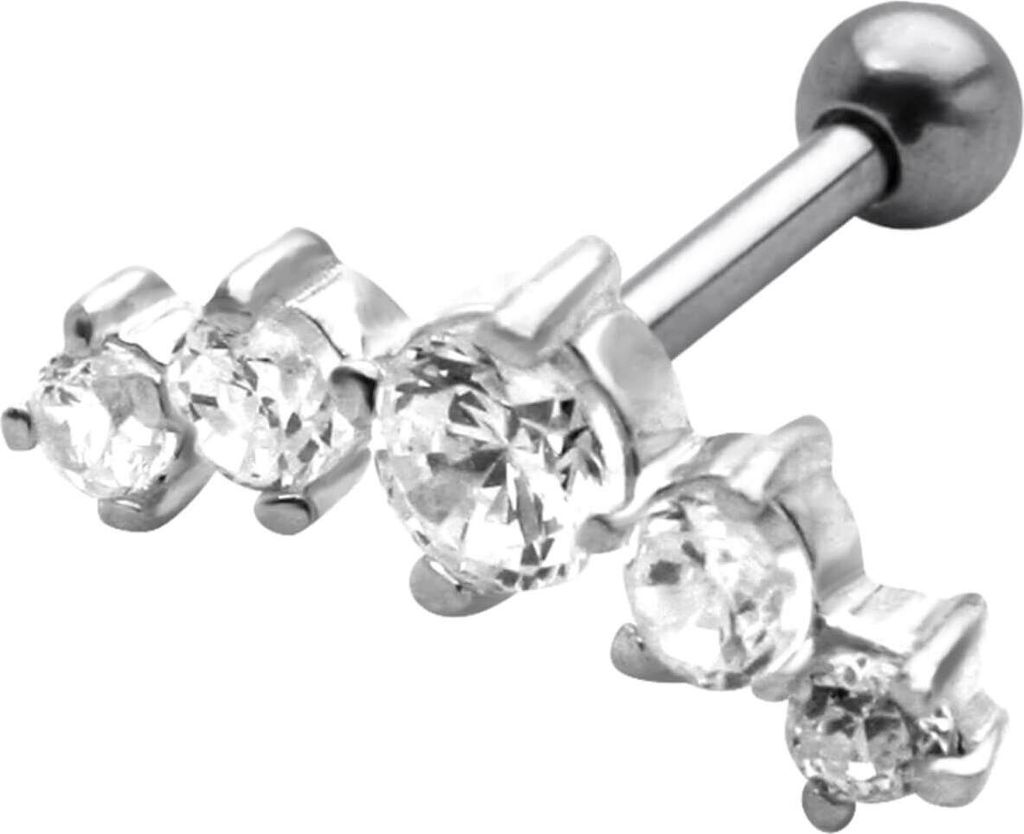 Helix Ohrpiercing 925 Sterling Silber mit Zirkoniasteinen Produktbild 