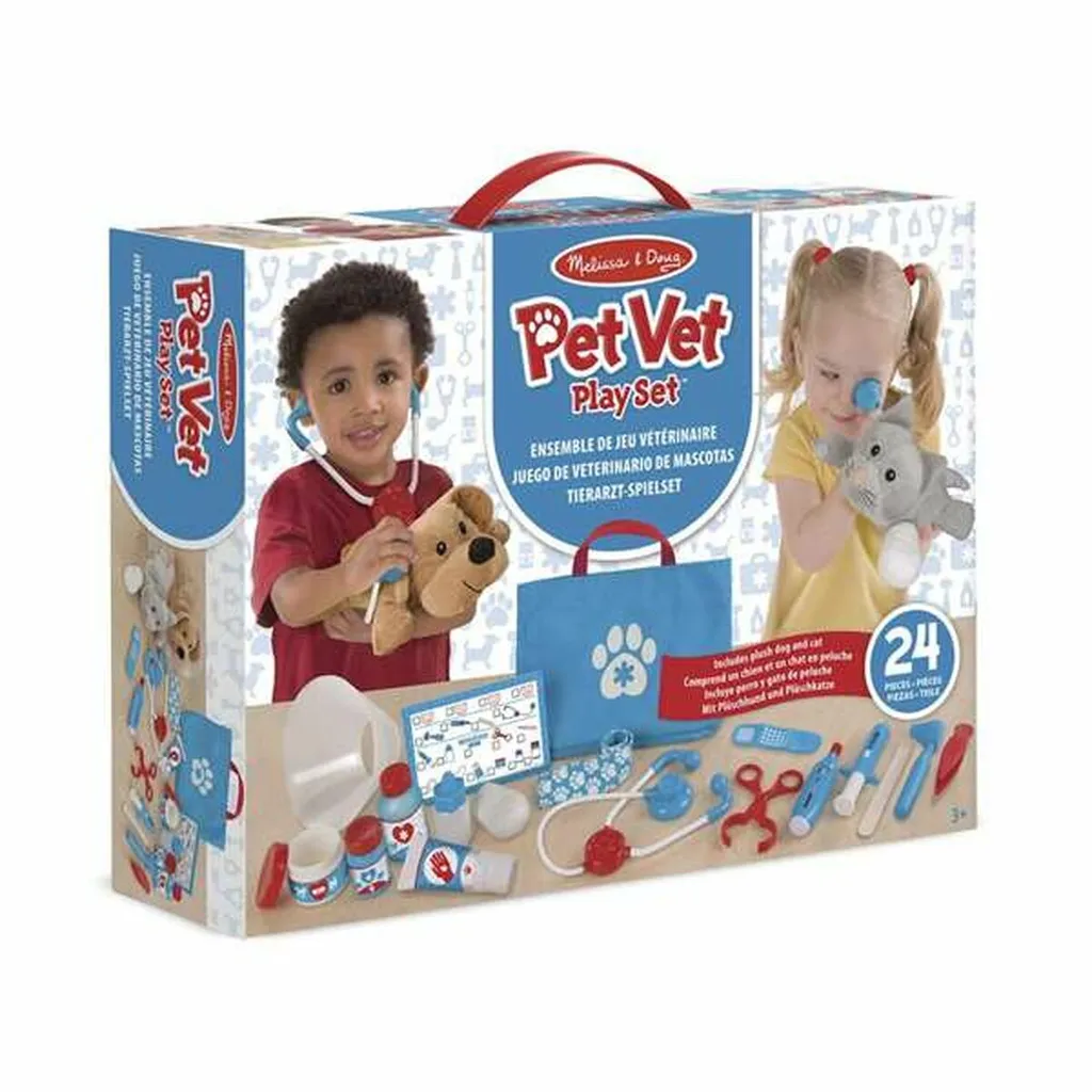Melissa & Doug – Coffret Vétérinaire Avec Chien Et Chat En Peluche, 24 Accessoires