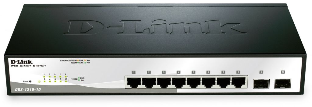 D-Link Gigabit Netzwerk-Switch DGS 1210-10, 8x LAN + 2x SFP