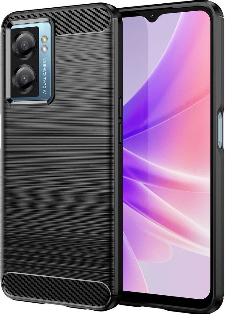 Mobigear Brushed Slim Realme Narzo 50 5G Hülle Flexibles TPU Backcover - Schwarz