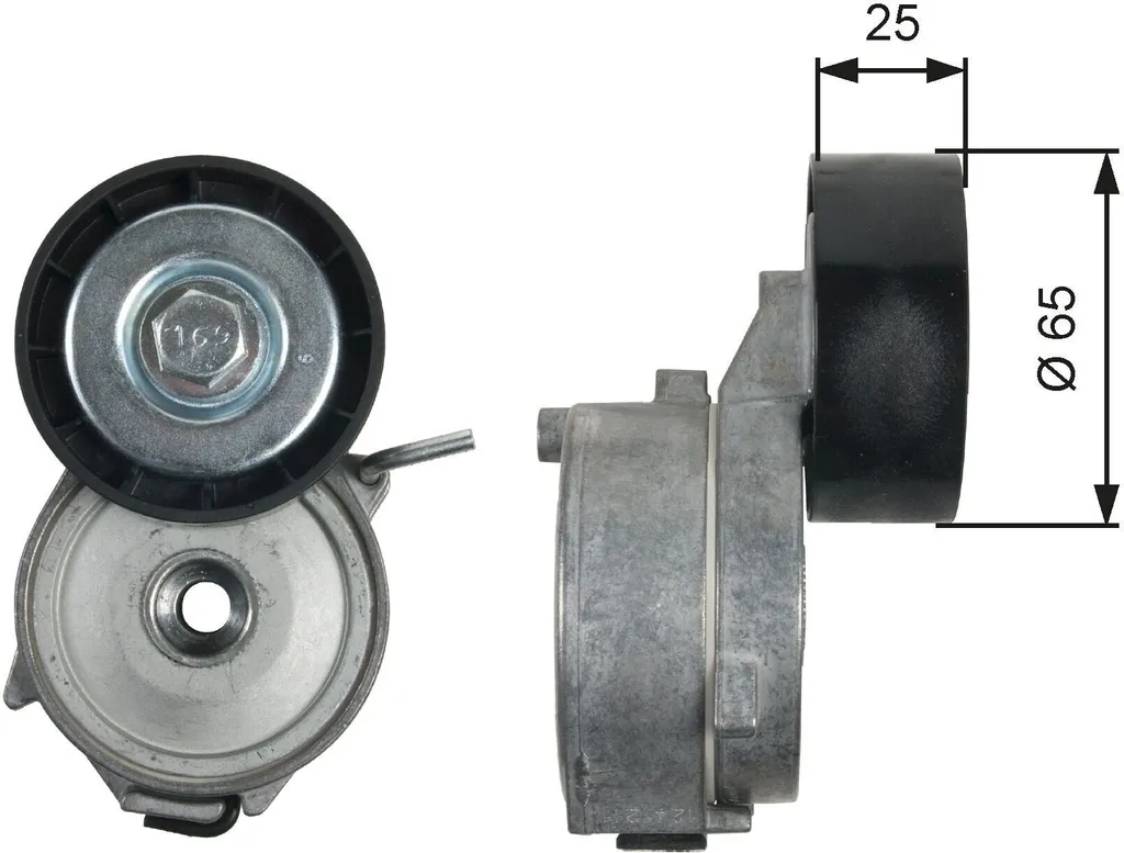Galet tendeur de courroie d'accessoire pour Discovery Sport et 4007