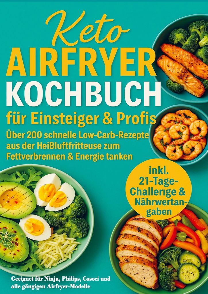 Keto Airfryer Kochbuch für Einsteiger & Profis: Über 200 Produktbild 