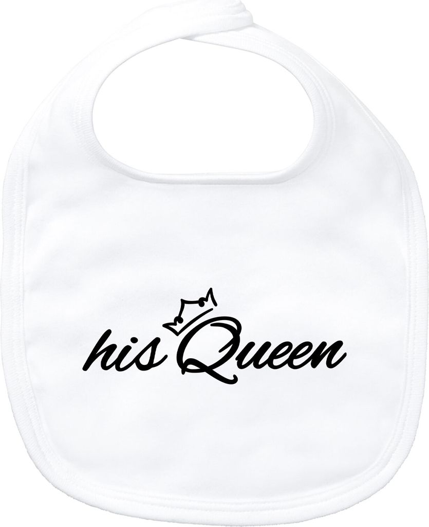 Huuraa Baby Lätzchen his Queen Krone White Klettverschluss Baumwolle Latz Geschenkidee