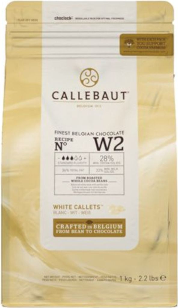 Barry Callebaut Weiße Schokolade Kuvertüre groß 1kg Produktbild 