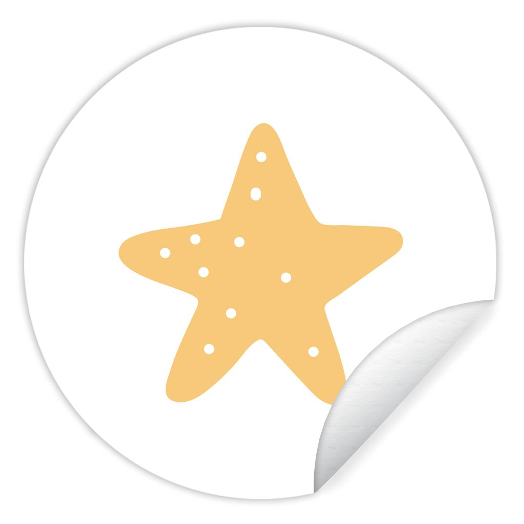 MuchoWow Runde Wandtattoo - Wandsticker Tapete Aufkleber Stern - Mädchen - Jungen - Punkte - Kinder Ø 30 cm Selbstklebend und Repositionierbar ...