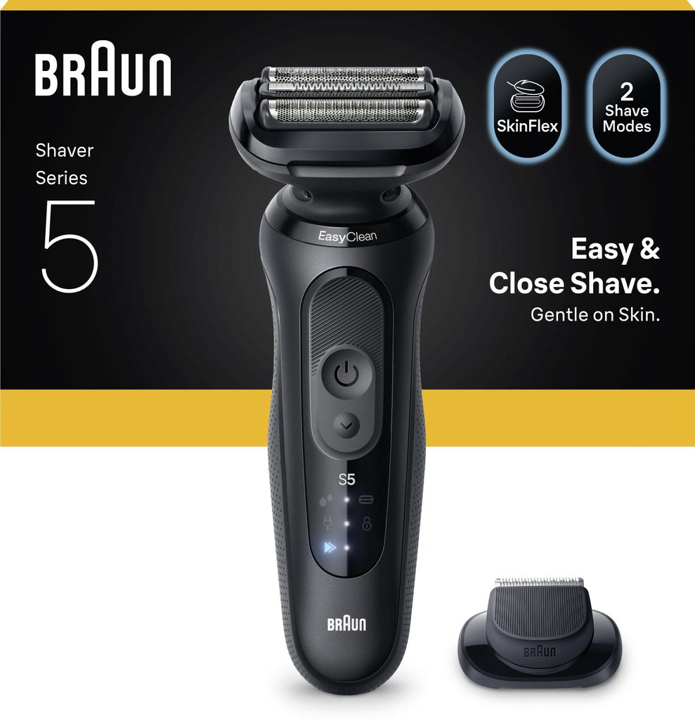 BRAUN Series 5 Electric Shaver - Black - 50 Minutes Battery Immagine del prodotto 