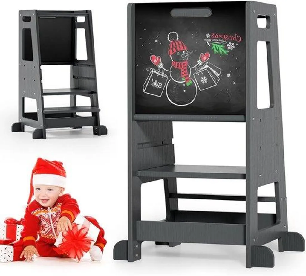 Tour d'observation enfant bois naturel hauteur ajustable Multi-activités
