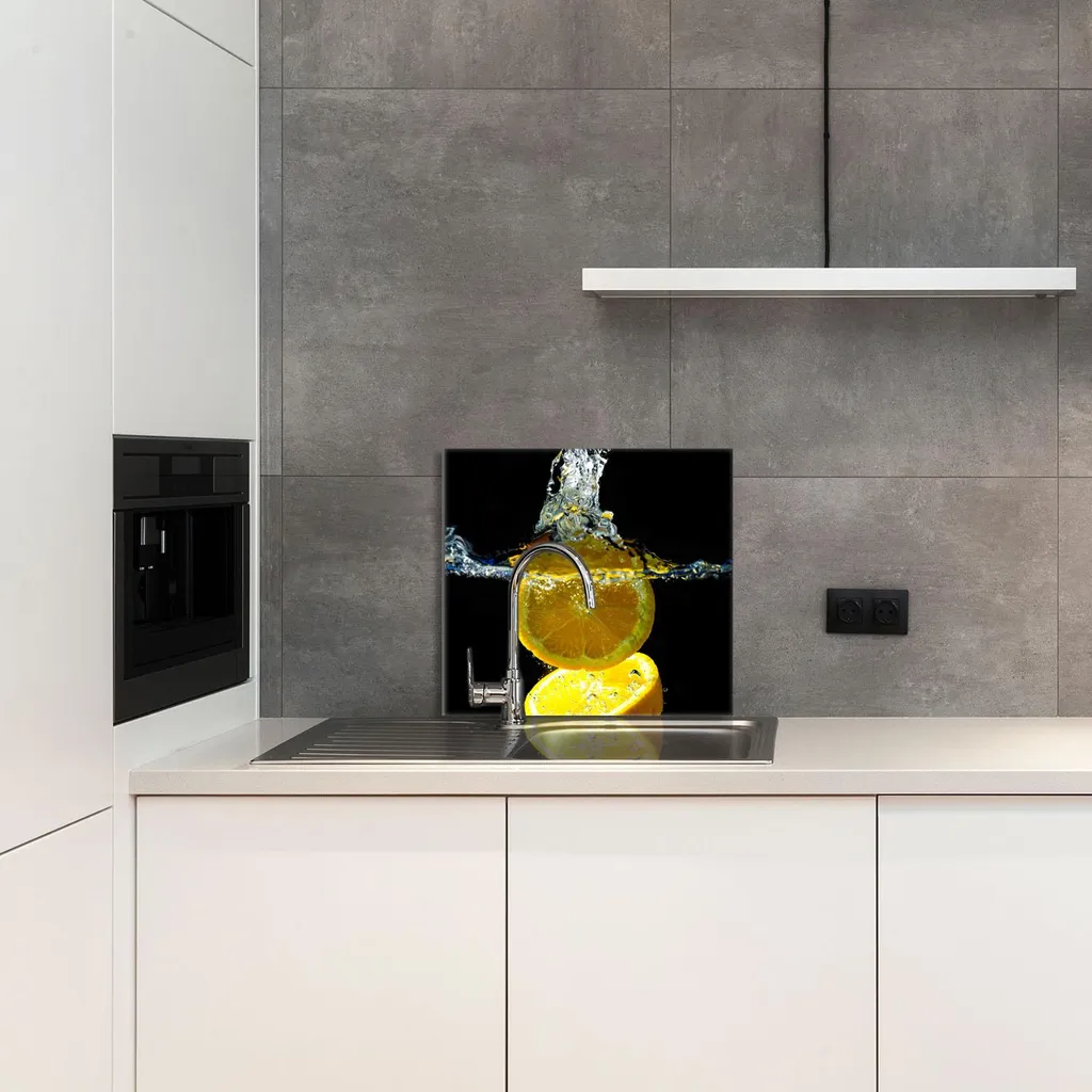 Protezione Vetro Cucina 65x60 Limone: Vetro Temperato Antigraffio - 4