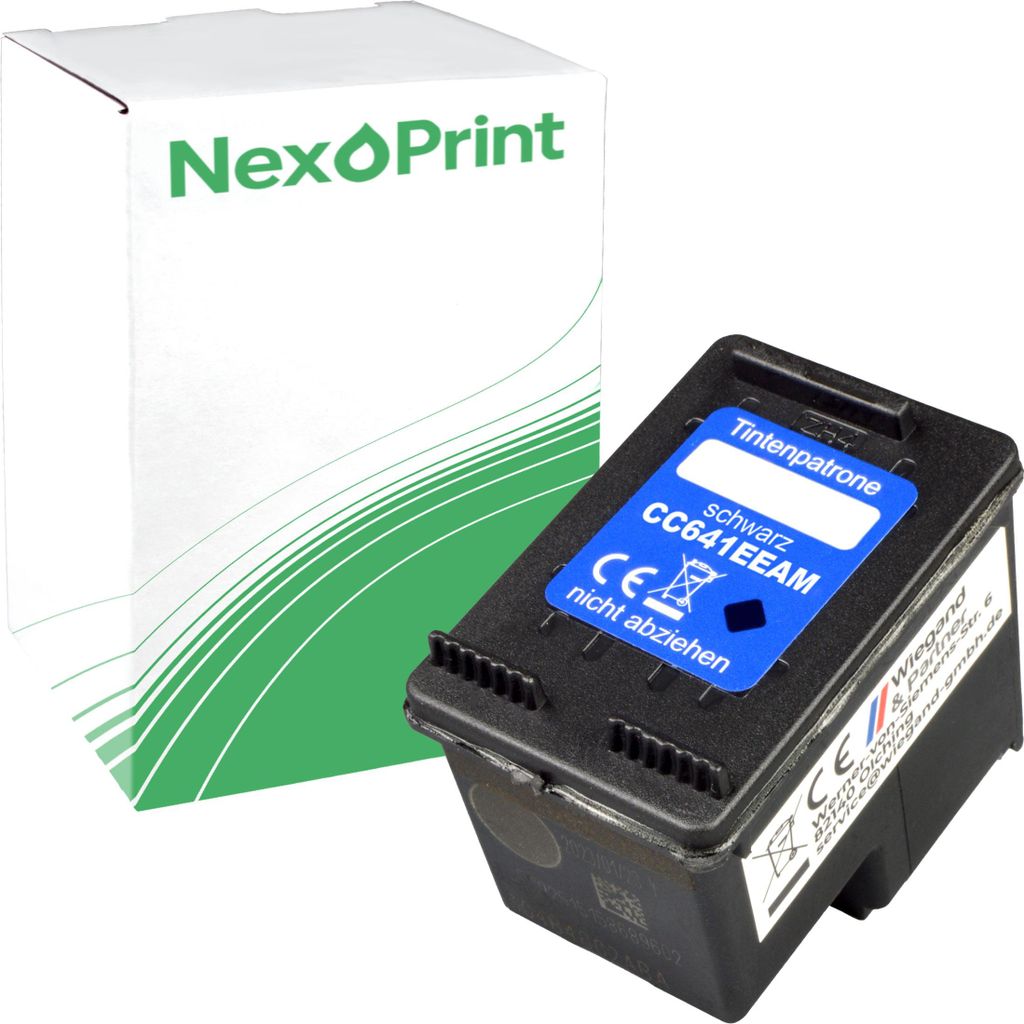 NexoPrint CC641EE 300XL schwarz Druckerpatronen kompatibel zu HP DeskJet D 5560 DeskJet D 5563 DeskJet D 5568 ca. 1000 Seiten