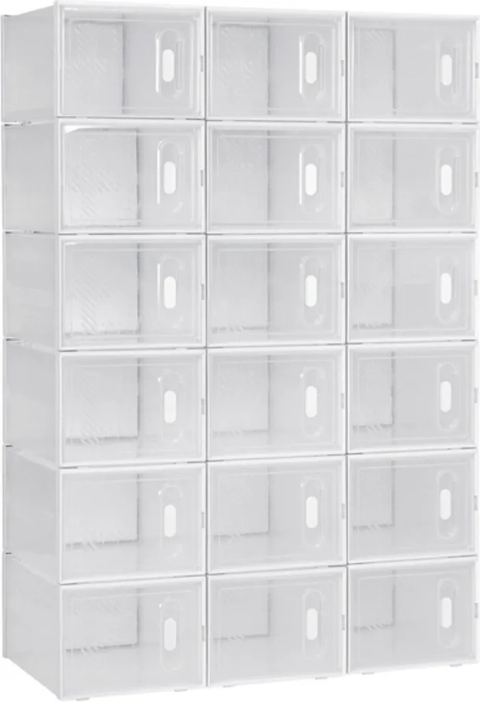 Boîte à chaussures transparente lot de 18 Sneakerbox système rangement