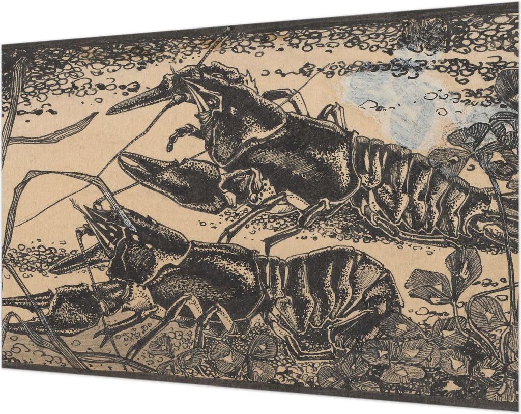 Wandtapete - Dekorative Tapete für Wohnzimmer- Tapetenfolie für Wanddekoration - 104x70 cm - Wasserkrebs