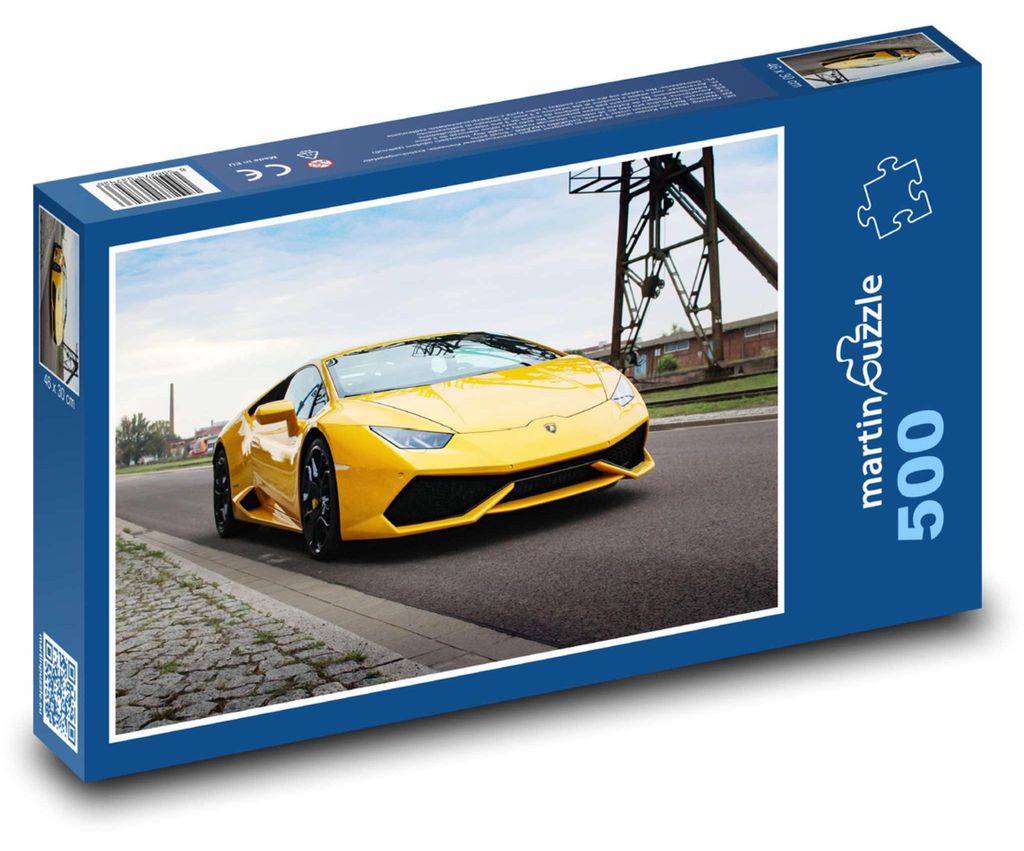 Puzzle 500 Gelber Huracan auf der Straße - martinpuzzle Produktbild 