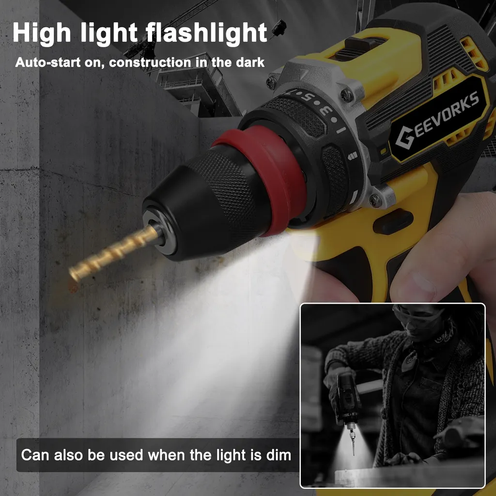 Geevorks 16.8V Trapano Avvitatore Brushless 45Nm per Fai da Te e Riparazioni