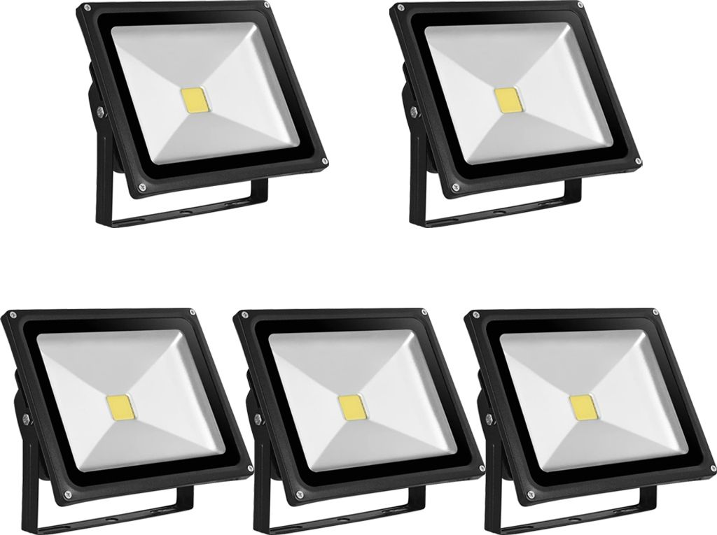 Greenmigo 5x 50W LED Fluter Strahler Gartenlampe Kaltweiß Produktbild 