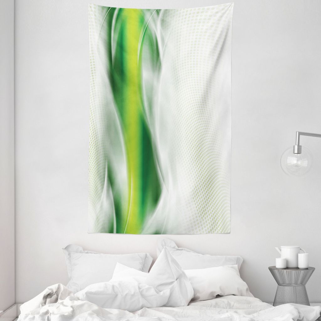 ABAKUHAUS Abstrakt Wandteppich und Tagesdecke, Kühle Wellenförmige Blumen aus Weiches Mikrofaser Stoff Waschbar ohne Verblassen Digitaldruck, 140...